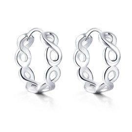 Cangall Hoop Earrings, 925 Sterling Silver Hoop Earrings for Women, Hypoallergenic Lightweight Earrings, Silver 925, Small Sleeping Cartilage Hoop Earrings, Silver 925, Infinity Silver Earrings, Gift