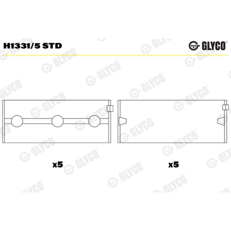 Glyco H1331/5 STD Main Bearings, crankshaft