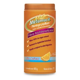 Polvo Metamucil Plantago Psyllium Sabor Naranja 425g