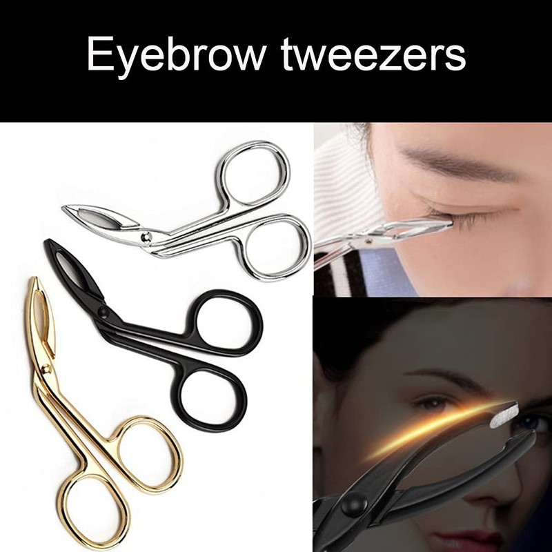 Eyebrow Tweezers, Scissors Shape, Eyebrow Tweezers, Nose Hair Remover, Flat