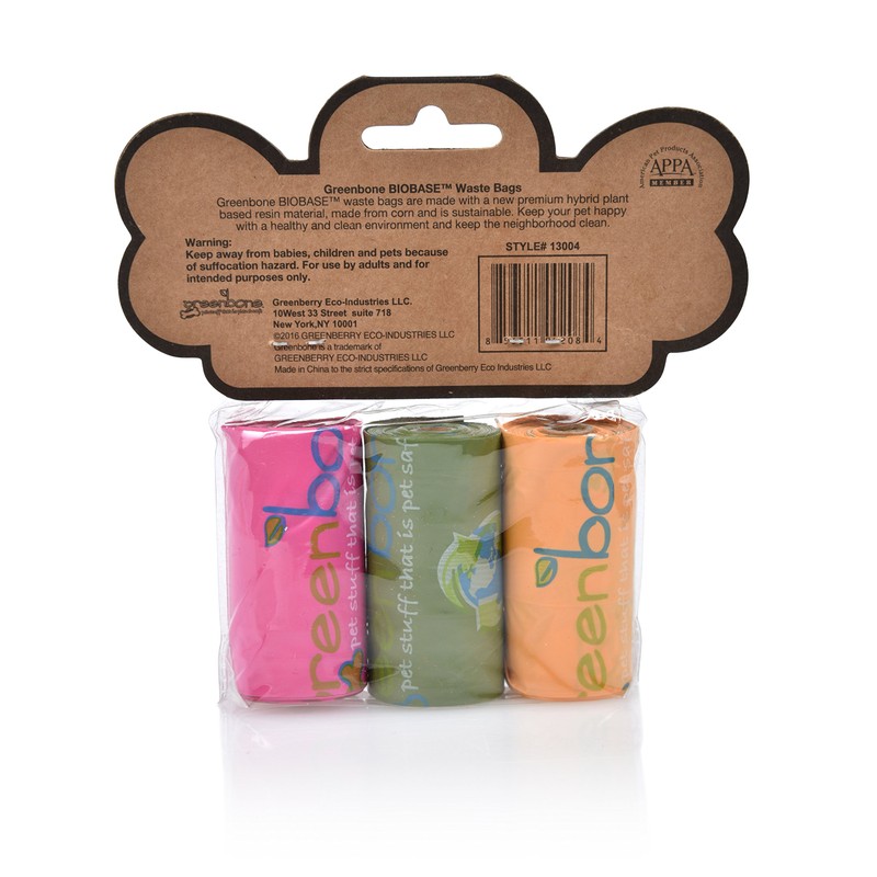 Greenbone BioBase Pet Poop Bags - 3 Rolls, 36 Bags