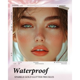 Glitter Freckles - Rose Gold Sparkle Freckles - 10 Pcs Glitter Freckles Face Makeup - Cute Cosmetic Glitter for Face