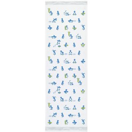 Contex 55966-001 Face Towel, Fugoyomi, Skateboard Penguin, Blue, Approx. 13.0 x 39.4 inches (33 x 100 cm)