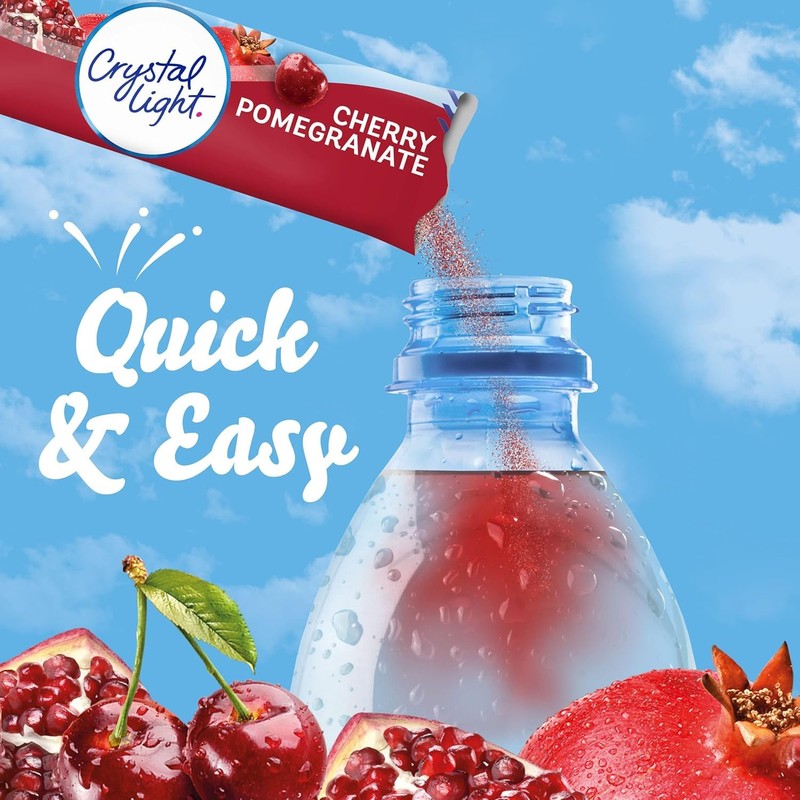 Crystal Light Natural Cherry Pomegranate, 10-Count Boxes (Pack of 4)