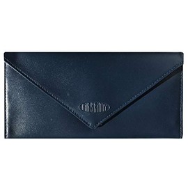 Big Skinny Slimvelope Leather Tri-Fold Checkbook Slim Wallet, Navy