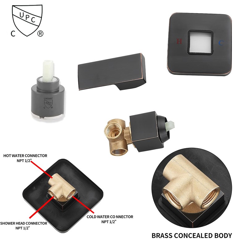 Oil Rubbed Bronze Shower Faucet GGStudy Single Function Shower Trim