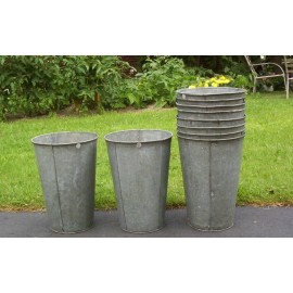 4 OLD Vintage GALVANIZED Sap Buckets Maple Syrup Must See