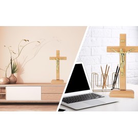 Crucifix, Catholic Crucifix Easy to Install Religious Prayer Decoration for Home Desk