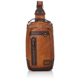 Lee Body Bag, One Shoulder 2-Way, Hand Held Handle, Antique Leatherette, Camel