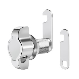 1-1/5" Thumb Operated Offset Cam Lock, Keyless Compartment for RV, Cabinet Mailbox Drawer Latch, 100% Metal Replacement Cylinder for Storage Door(1Pack)