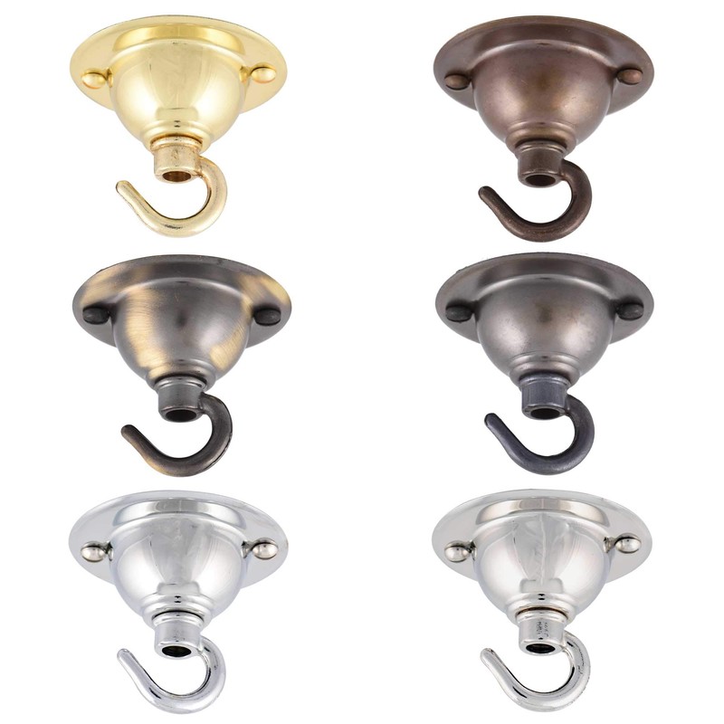 ElekTek 65mm Diameter Ceiling Chandelier Plate with Hook Bronze