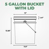5-Gallon Blue Bucket Pail Container with Lid | Metal Handles
