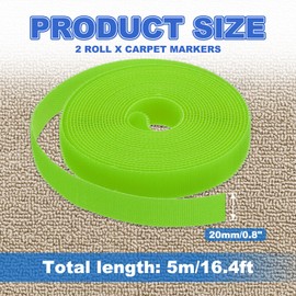 PATIKIL Carpet Marker Strips 20mm x 5 Meters, 2 Roll Floor Markers Nylon Strip Floor Marking Tape for Classroom Rug Teacher Supplies, Green