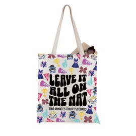 WCGXKO Cheerleading Gift Leave It All On The Mat Two Minutes Thirty Seconds Cheer Life Tote Bag
