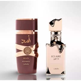 Lattafa ASAD BOURBON + ECLAIRE by Lattafa Perfumes 3.4oz (100ML) - Fragrance Gift Bundle