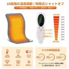 Electric Hot Mat, Mini Hot Carpet, 11.8 x 23.6 inches (30 x 60 cm), Timer Function, 10 Temperature Adjustment, Fast Heating Prevention, Energy Saving, Washable, Electric Cushion, Cold Protection, Japanese Instruction Manual Included, PSE Certified (11.8 