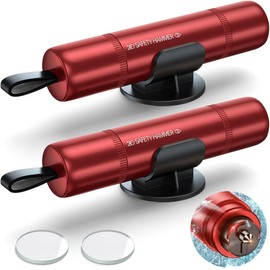 Pack of 2 Car Safety Hammer, 2-in-1 Seat Belt Cutter, Emergency Hammer, Belt Cutter, Portable Glass Breaker and Seat Belt Cutter, Window Breaker for Emergency Rescue Emergency Car Tool