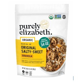 Organic Original Salty-Sweet Purely Elizabeth Granola Crunchy ancient grain clusters with organic oats, chia & coconut sugar, Gluten-Free, Non-GMO 34oz Bag (Pack 1)