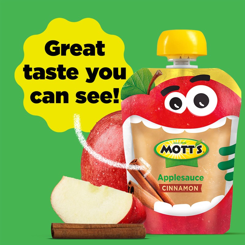 Mott's Cinnamon Applesauce, 3.2 oz clear pouches, 20 pack