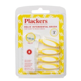 Interdental Brushes, Plackers, Tough Spiral Interdental Brush, Yellow, 0.7mm, Pack of 8