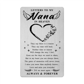 Nana Memorial Card - Bereavement Gifts for Loss of Nana Sympathy Grieving Grave Remembrance in Heaven Keepsake