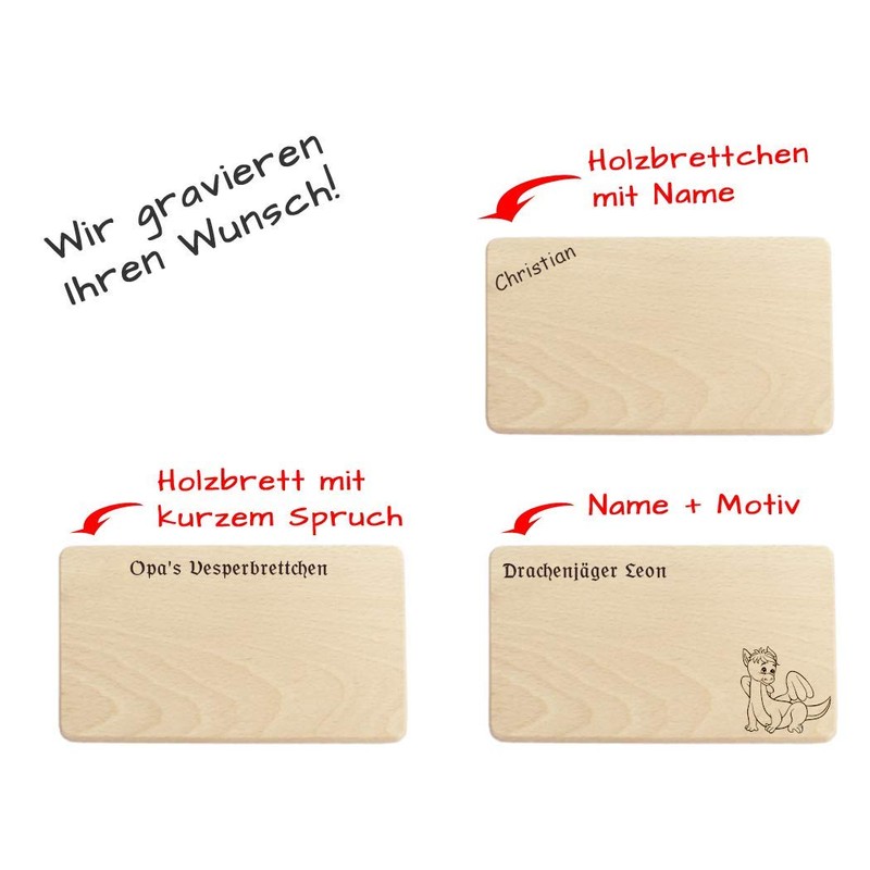 Geschenkissimo Breakfast Board / Bread Board with Name, Saying, Motif,