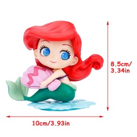 LKNBIF Mermaid Mini Figures, Mermaid Figurines for Girls, Miniature Princess Figurines Cupcake Figures Decoration Action Figures for Princess Theme Party Supplies for Kids Birthday Party