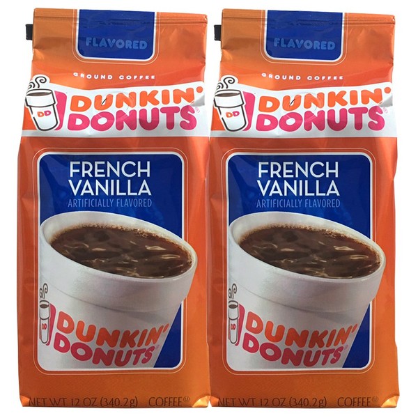 Dunkin' Donuts French Vanilla Ground Coffee (Pack of 2)