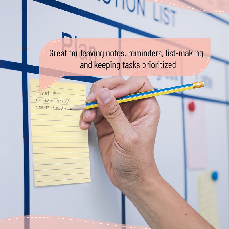 Mr. Pen- Lined Sticky Notes 4x6, 6 Pads, 45 Sheets/Pad,