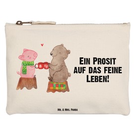 Mr. & Mrs. Panda Make Up Bag Mulled Pig Sause, White, Hand Drawn