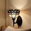HWDFEI Tiffany Sconce Lamp Stained Glass Wall Lamp,8X10.5X11 Inch Plug