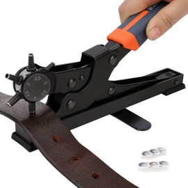KingTool Desktop Leather Hole Punch Set, Super Heavy Duty Rotary Puncher, Multi Hole Sizes Maker Tool, Make Hole Punch Easier