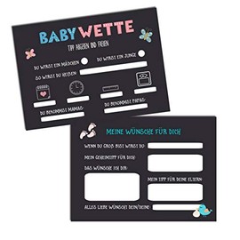 Nastami 25 x Baby Tips Cards Gender Baby Guess Cards Baby Shower Games Baby Bet