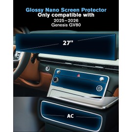 WEIPIN For 2025~2026 GV80 Screen Protector 27 Inch Nano Anti-Scratch Ultra-Tough Touchscreen *2 + AC Panel*4 + Rear AC Display *2 Accessories - No More Scratch&Fingerprint