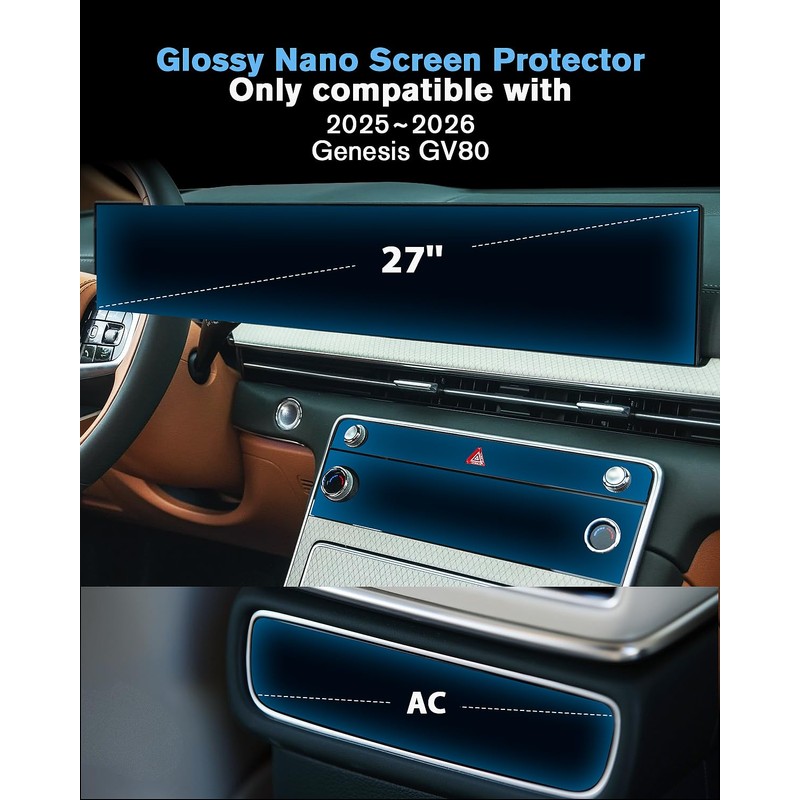 WEIPIN For 2025~2026 GV80 Screen Protector 27 Inch Nano Anti-Scratch