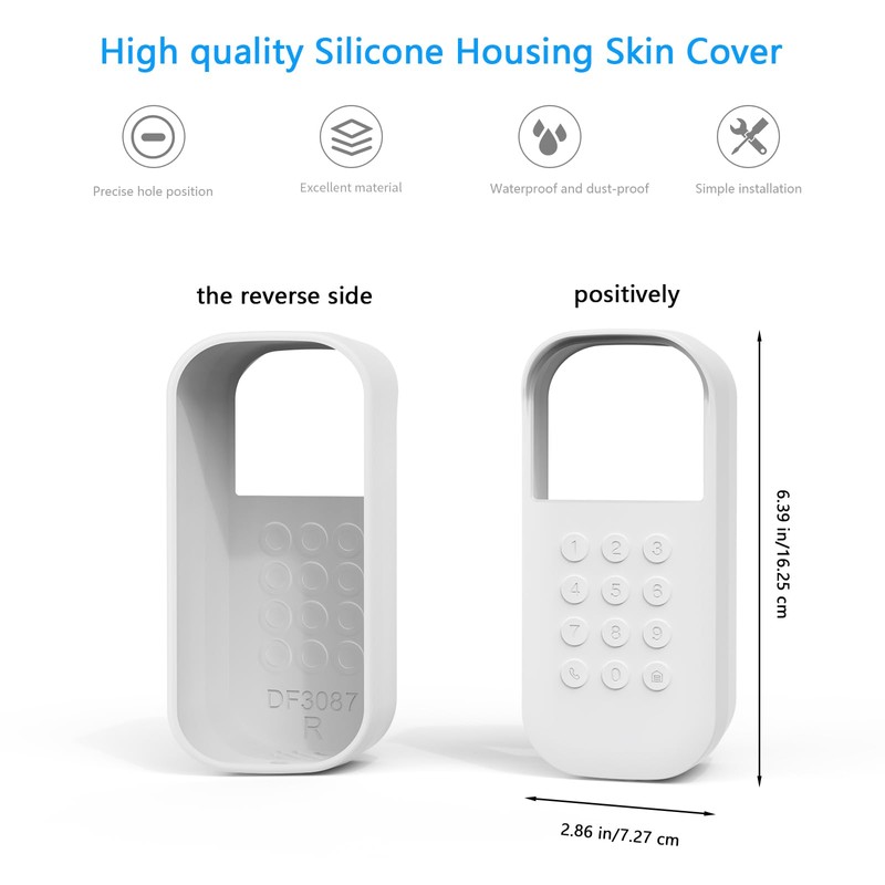 TIUIHU Silicone Cover for myQ Smart Garage Video Keypad (White,