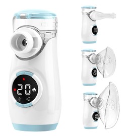 HITHINKMED Mesh Nebuliser for Kids, Portable Nebuliser for Adults Sinus Inhaler with Digital Display, Timed and Automatic Cleaning Functions for Home and Travel Use