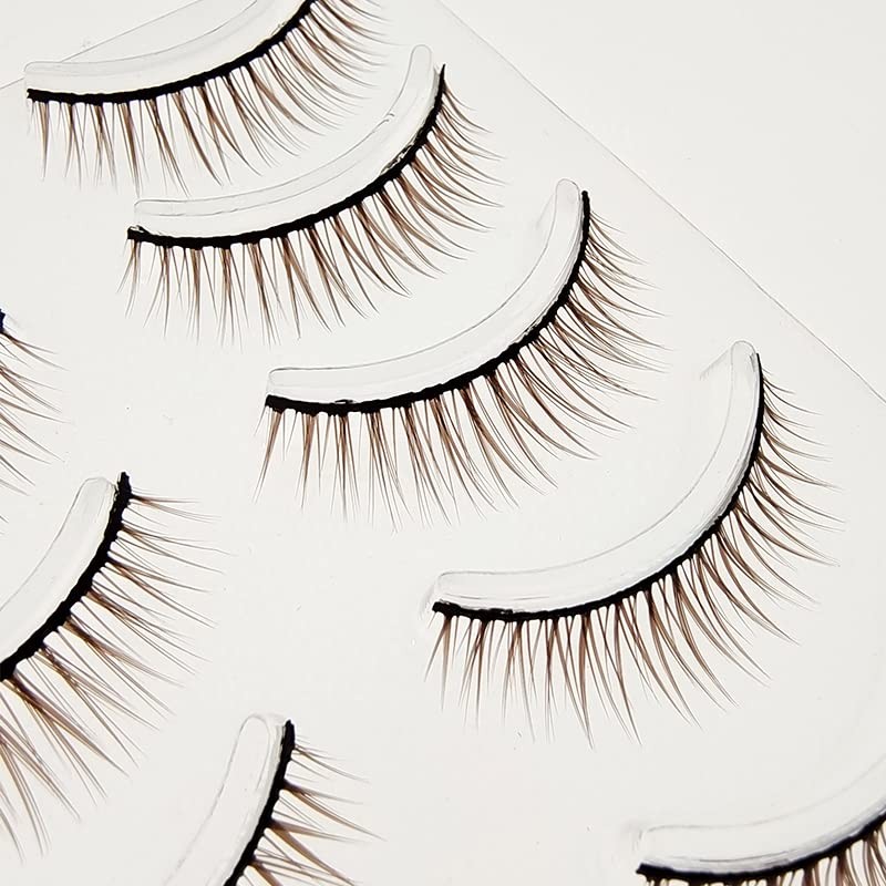 D-ONE Natural False Eyelashes, 5 Pairs (A04, Super Natural Nude