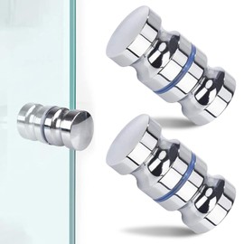 Pack of 2 Shower Door Handles, Door Knob, Shower Handle Knob, Stainless Steel Shower Door Handles, Double-Sided, Stainless Steel Door Knob for Shower Door, Glass Doors, Suitable for Bathroom, Kitchen