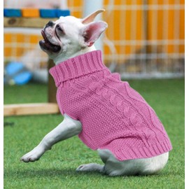 Dog Sweaters for Small Dogs Pink Small Dog Sweater Puppy Sweaters Girl Dog Clothes for Chihuahua Sleeveless Doggie Sweater Winter Pet Clothes Cat Sweater Yorkie Dog Turtleneck (Pink, Small)