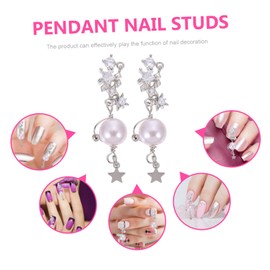 Housoutil 6pcs Chain Nail Decoration Luxurious Nail Art Accessories for Manicure Elegant Butterfly Knot Design for Women and Girls