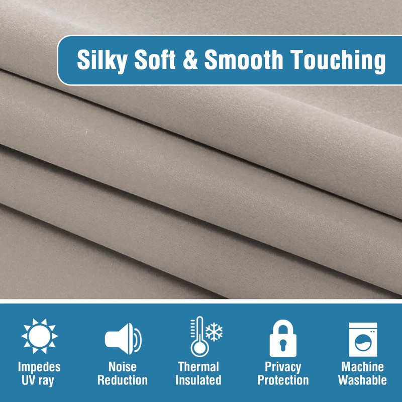 H.VERSAILTEX 100% Blackout Curtains Thermal Insulated Grommet Curtains for Living