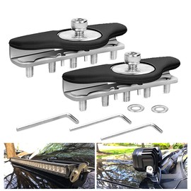 Led Light Bar Mounting Brackets, 2PCS Stainless Steel Universal Pillar Hood led Work Light Bar Clamp Holder Compatible with Jeep Truck SUV Sedan Hatchback Wagon Without Drilling