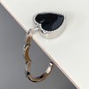 Wrapables Heart Shaped Purse Hook Hanger with Rhinestones, Black