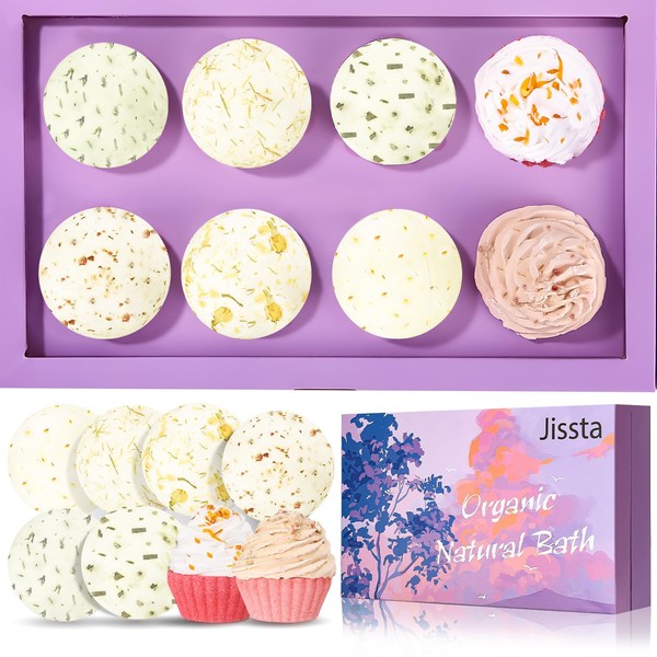 Jissta Bath Bombs Gift Set, 8 Pieces Bath Bombs Vegan, Natural Handmade Bath Bombs 80 g Gift Set, Birthday Gifts for Women, Gifts for Mothers, Suitable for Christmas, Valentine's Day