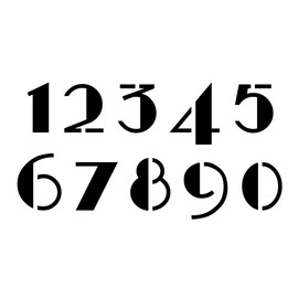 ART DECO 20s Numbers Stencil - 3 Inch Retro Vintage Basic Fancy Font Address House Curb Mailbox Plastic Sheet S928
