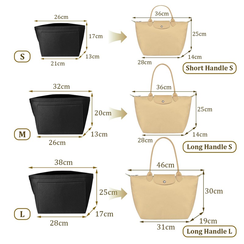 APMGONT Organiser for Longchamp Bag, Foldable Purse Organiser for Bag,