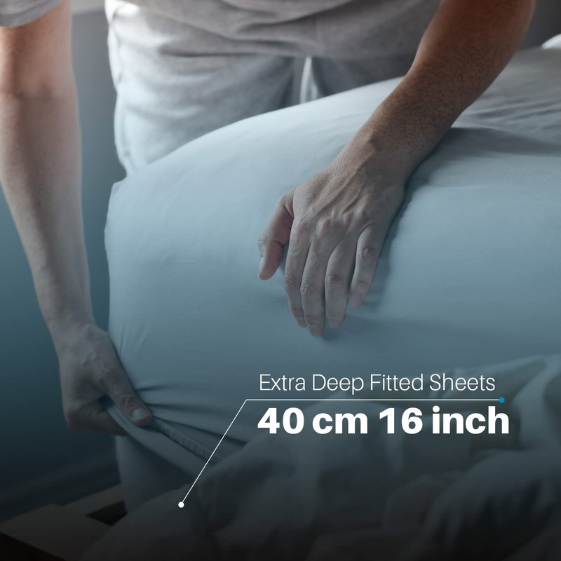 DTEX HOMES Fitted Sheets 200 Thread Count Egyptian Cotton Extra