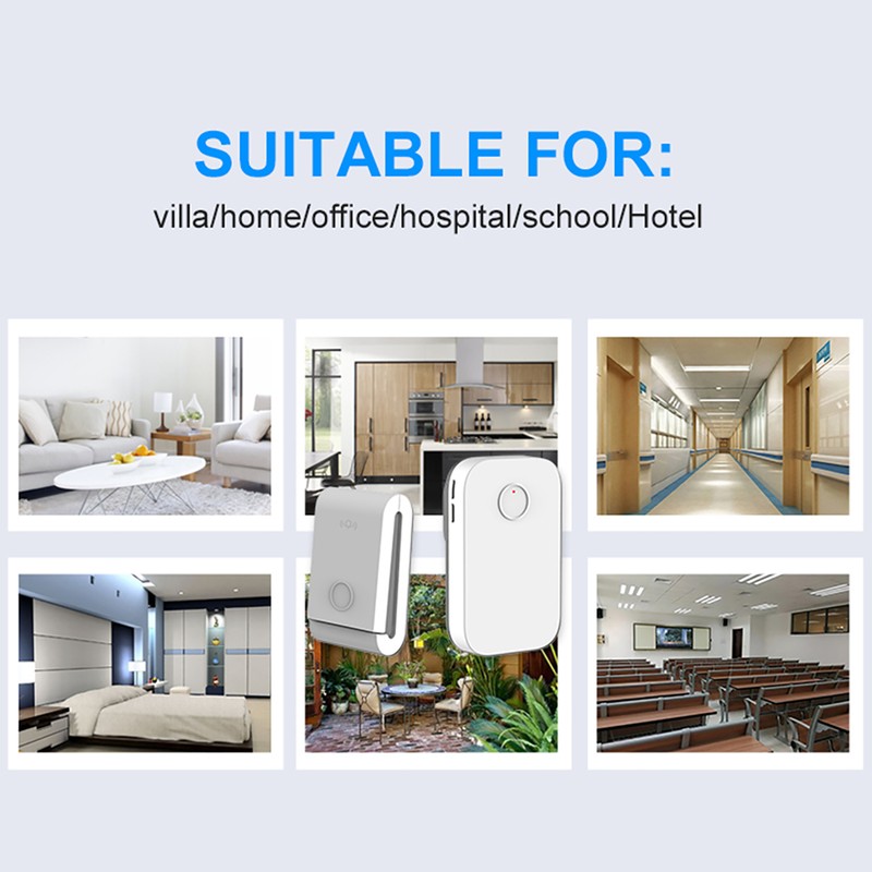 Wireless Doorbell Self-Powered Doorbell Button Kit 38 Chime Up to