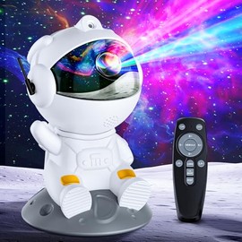 TOCVEOE TOCVEOE Astronaut Sternenhimmel Projektor LED Sternenproject mit 8 Nebelmode 2 Sternenmode Fernbedienung 360 drehbar Heimkino Beleuchtung Schlafzimmer Projektor Lampe Kinder Erwachsene Geschenk